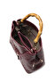 Claret Red Bag with Wooden Handle and Buckle 0065 - 4