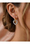 Ring Stone Heart Gold Steel Earrings - 2