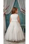 Girl's White Polka Dot Tulle Evening Dress - Birthday Wedding Holiday Wear - 2