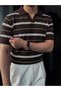 Men's Shirt Collar Striped Detail T-Shirt Ts04-10502