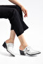 White Matte Leather Suede Studded Detail Closed Front Open Back Heeled Western Cowboy Mules Slippers - 5