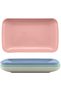 4 Colors Big Rectangular Dinner Plates Unbreakable Wheat Straw Plates, Reusable Durable Lightweight Salad Plate - 8