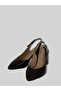 Dovira Women's Leather Pointed Toe V-Cut Open Heel Thick Heeled Shoes 8 cm - 4