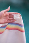 Rainbow Patterned Peshtemal Beach Towel, 100% Cotton Turkish Towel, Oeko-Tex Certified, Lightweight and Quick-Drying Pestemal - 4