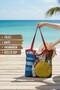 Mesh Beach Bag Black |   Waterproof Phone Pocket |   Lightweight, Washable, Quick-Drying Summer Bag |   Design Suitable for Picnic, Sports, and Daily Use |   50X45X12 cm Bag Dimensions (Excluding Handle)