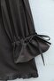 Ruffle Detailed Sleeve Lace-Up Stone Buttoned Cupra Tunic - Dark Brown - 5