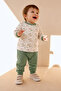Baby Set 100% Cotton Long Sleeve Printed Top and Bottom - 2