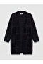 Alita City Lcw Everyday Black Plush Plaid Midi Women's Cardigan with a Difference - 6