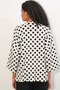 Women's Knitted Polka Dot Kimono 5996 - White - 6