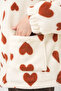 Women's Hooded Heart Patterned Tan Jacket - 7