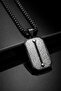 Men's Silver Gray Black Chain Stainless Steel Plate Necklace