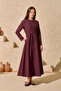 Burgundy Crew Neck Dress - 4