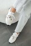 Mello Stone Women's Lace-Up Fabric Sports Shoes White - 4