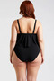 Women's Plus Size Swimsuit Round Neck Strappy Sleeveless Layered Top Detailed Knitted Fabric Beachwear - 5
