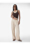 Modal Fabric Pleated Detail Wide Leg Long Fabric Trousers