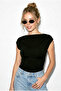 Women's Black Coffee Blue Degaje Collar Side Gathered Detailed Lycra Triple Blouse 6157 60286227 - 3