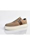 Men's Sand Genuine Leather Daily Casual Shoes Sneaker White Sole 9372 - 2