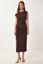 Drawstring Summer Sandy Knitted Dress Lfw0021 Brown