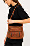 Women's Washing Leather Shoulder Bag Multi-Compartment Women's Bag with Cross Strap Cross Strap - 2