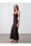 91671 Modal Blend Strappy Long Dress-Dark Brown - 4