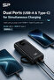 باور بنك SP20000 بسعة 20000mAh شحن سريع 22.5W مع كيابل مدمجة Type-C وLightning وشاشة رقمية - 6