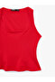 Crepe Scuba Fabric Corset Effect Slim Fit Sleeveless Square Neck Blouse - 6