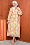 Powder Patterned Collar Buttoned Dress - 4