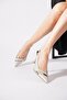 Sorhen chunky heel open back women's evening shoes with mirrored detail and silver glitter - 4