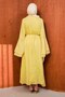 Yellow Spanish Sleeve Waist Tie Tulle Dress - 5