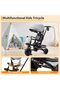 6-in-1 Kids Tricycle with Canopy, Foldable Toddler Trike, 360° Rotating Seat, Grey - 5