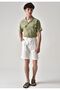 Slim Fit Men's Short Sleeve Lapel Collar Linen Shirt - 5