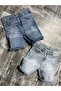Boy's Denim Shorts with Lycra and Ripped Detail, Summer Jean Bermuda - 3