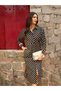 Black Polka Dot Cotton Shirt Midi Dress - 8
