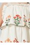 Girls Off-White Embroidered Floral Tiered Dress - 3