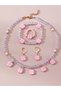 Pack of 4 - Beaded Necklace with Bracelet and Rings with Earrings