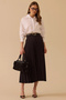 Women's Pleated Detailed Maxi Skirt 1020 Black