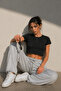 Women's Cotton Oversize Short Sleeve Crop T-Shirt - 5