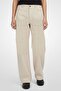 Women Straight Leg Solid Cargo Pants, Cream - 5