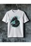 Crow Bird Print Oversized T-Shirt