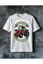 Traditional Farm Red Printed Oversized T-Shirt