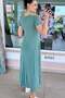 V-Neck Pocketed Viscose Combed Cotton Dress 6Y011 - 2