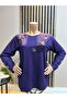 Women's Middle Age and Above Round Viscose Elegant Floral Pattern Mother Combed Cotton Blouse