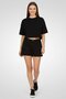 Women Solid Denim Shorts, Black - 2