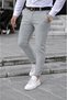 Men's Gray Slim Fit Flexible Lycra Linen Trousers