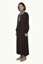 Flowy Brown Dress with Belted Shawl Detail 0579