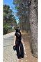 Women's Black Degaje Collared Blouse Pants Soft Modal Cotton Set - 4
