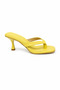 Zelda Wide-Strapped Flip-Flop Women's Slippers with Goblet Heels - Lemon Yellow - 3