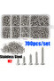 ZG-700pcs 700 Miniature Stainless Steel Self-Tapping Screws M2, Self-Locking Wood Screw Kit, Suitabl - 7