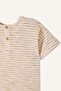 Regular Fit Jacquard Short Sleeve Beige T-Shirt Baby Boy H8016A526Sm - 2