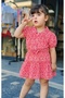 Girl's Summer Festive Leopard Pattern Skirt Crop 2-Piece Top and Bottom Set - 2